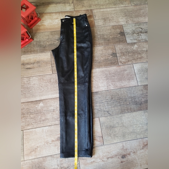 Tommy Hilfiger Women's Black Vintage Leather Pants. Size 8. Real Leather. Vintag - Picture 5 of 11